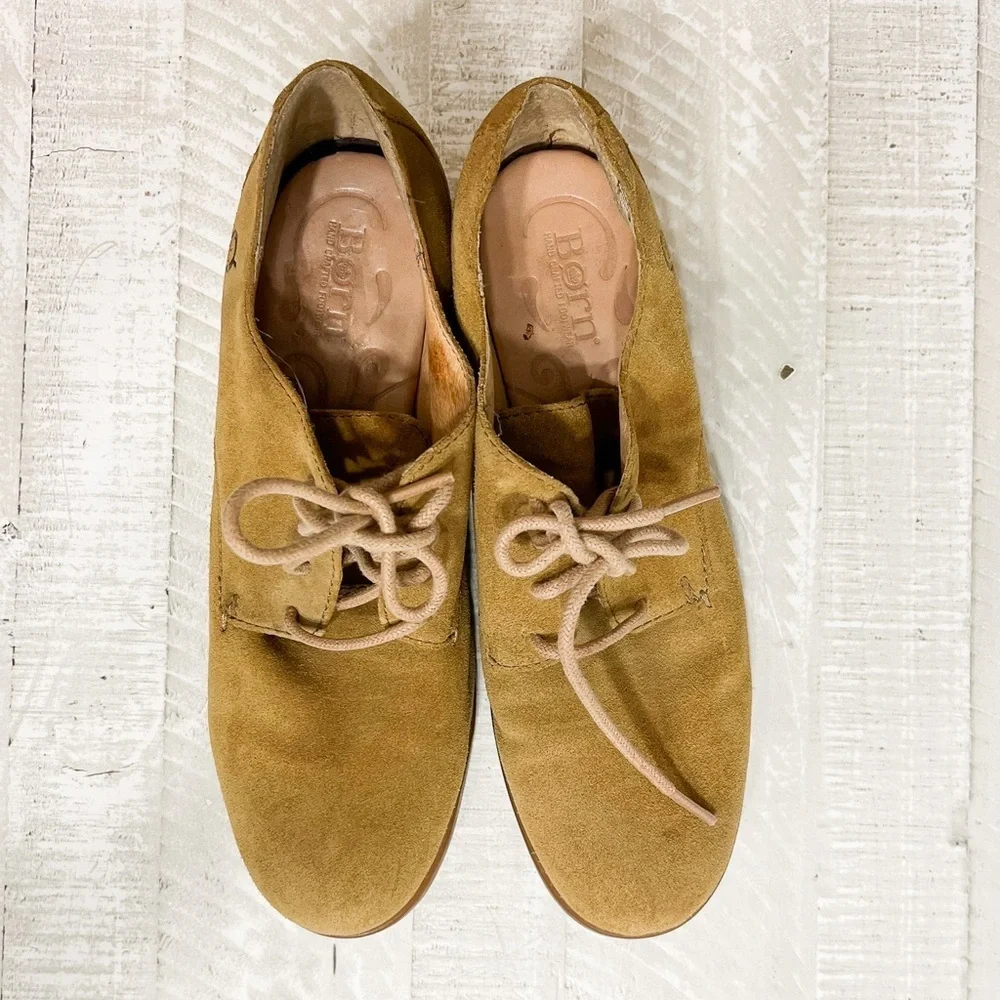 Born Tan Suede Women's ankle short heel boot